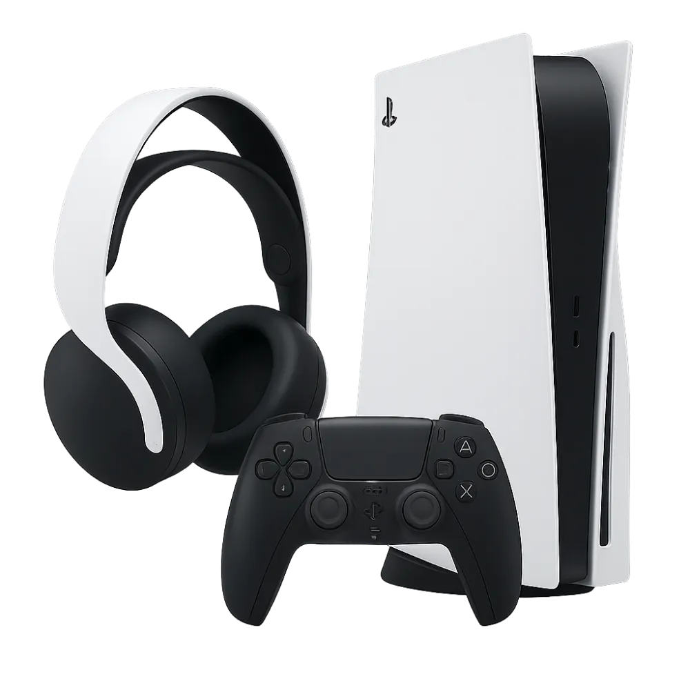 کنسول بازی سونی مدل PS5 2016 SLIM STANDARD همراه با دسته ی اضافه و HEAD SET PULSE WIRELLES